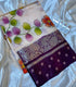 Floral Violet Raw Mango Silk Saree