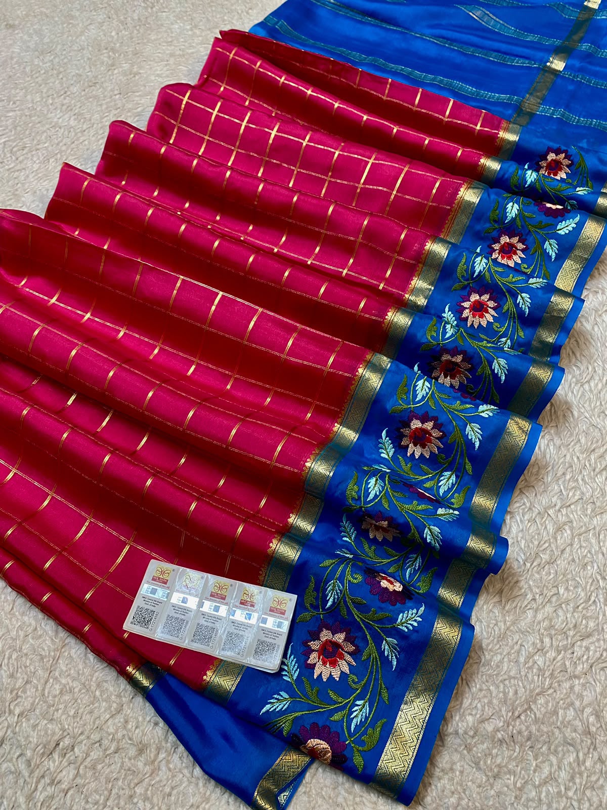 Pure Mysore silk Rani Pink