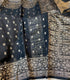 Handloom Black Chanderi Silk Cotton Saree