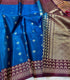 Handloom Blue Chanderi Silk Cotton Saree