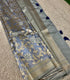 Blue Floral Semi Kanchi Pattu