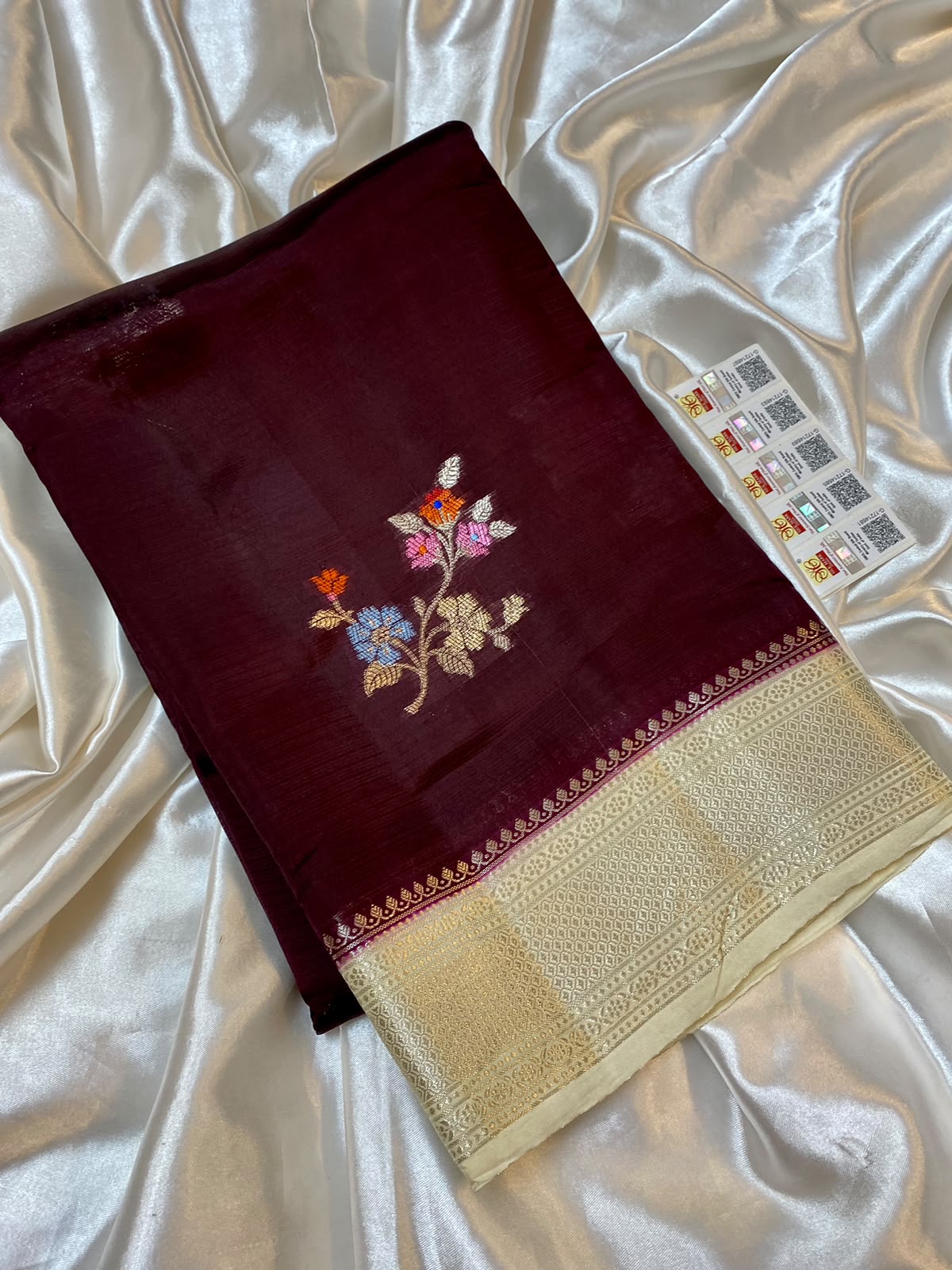 Brown Banarasi Kota silk saree