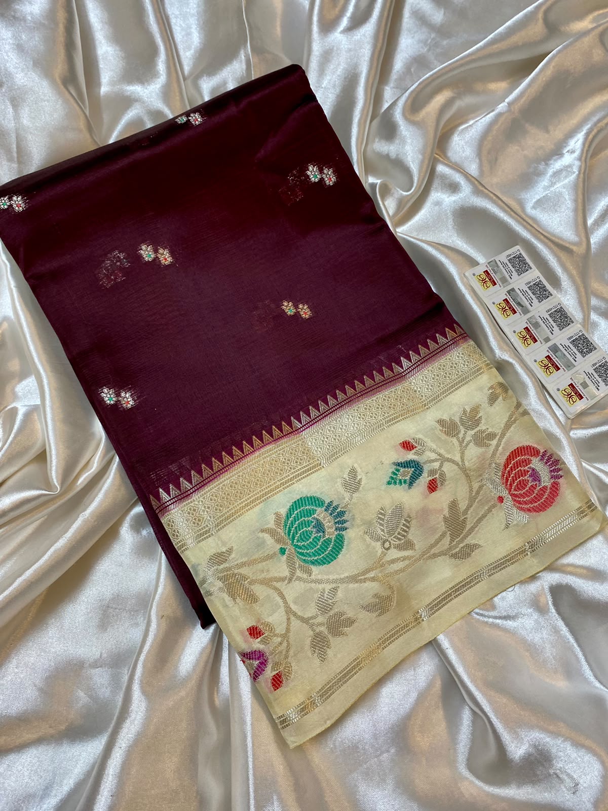 Brown Banarasi Kota silk saree