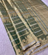 Golden Green stripes Semi Kanchi Pattu