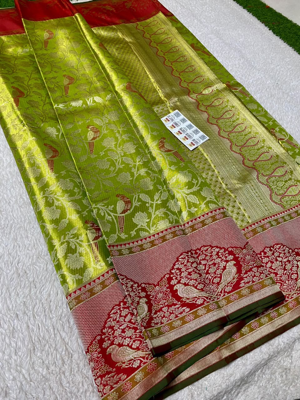 Parrot Green Bridal Kanchi Pattu