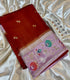 Dark Red Banarasi Kota silk saree