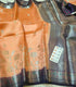 Handloom Peach Colour Raw Mango Silk Saree with  Kanchi Meenakari Border