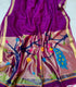 Purple Pink Lenin Tissue with Paithani border