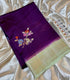 Purple Banarasi Kota silk saree