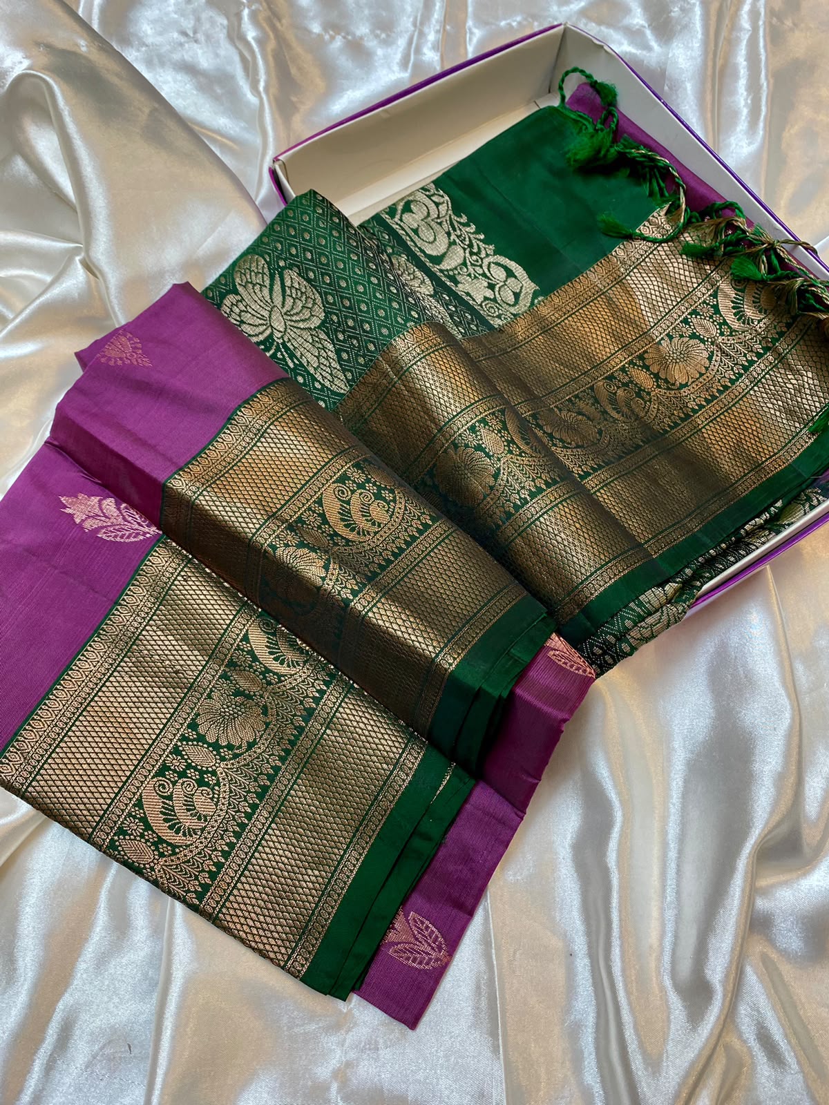Purple Green Kanchi Pattu