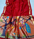 Red Lenin Tissue with Paithani border
