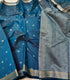 Handloom Sea Blue Chanderi Silk Cotton Saree
