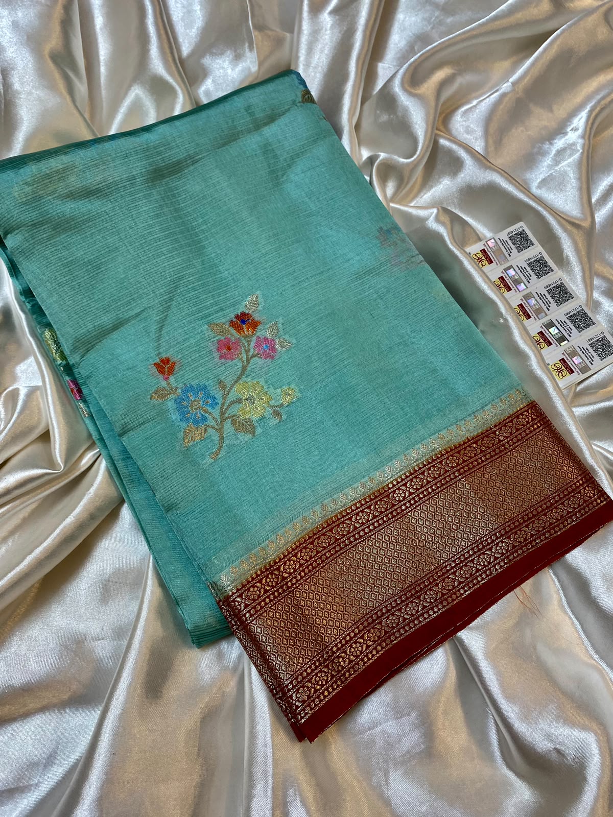 Blue Handloom Banarasi Kota silk saree