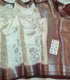 Handloom White Colour Raw Mango Silk Saree with  Kanchi Meenakari Border