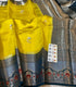 Handloom Yellow Raw Mango Silk Saree with contrast kanchi meenakari weaving  borders